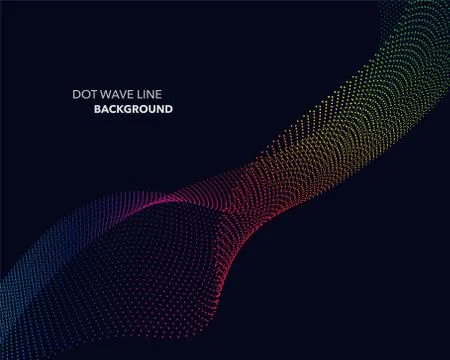 Elegant abstract vector spectrum rainbow gradient wave dot line futuristic st Illustrazione stock