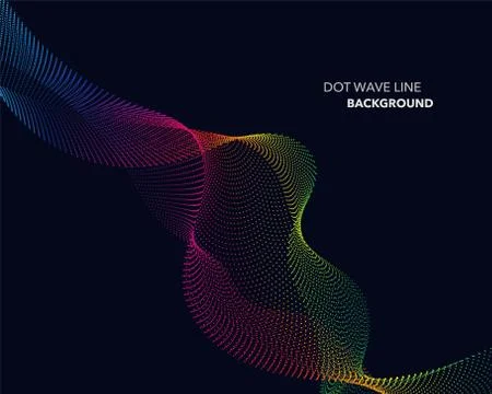 Elegant abstract vector spectrum rainbow gradient wave dot line futuristic st Illustrazione stock
