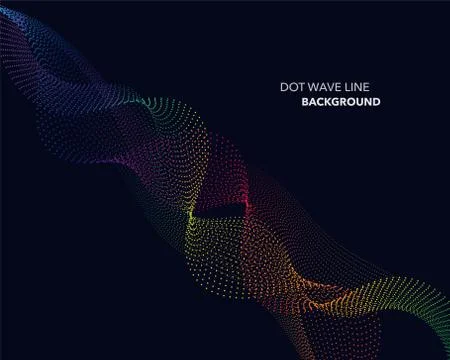 Elegant abstract vector spectrum rainbow gradient wave dot line futuristic st Stock Illustration