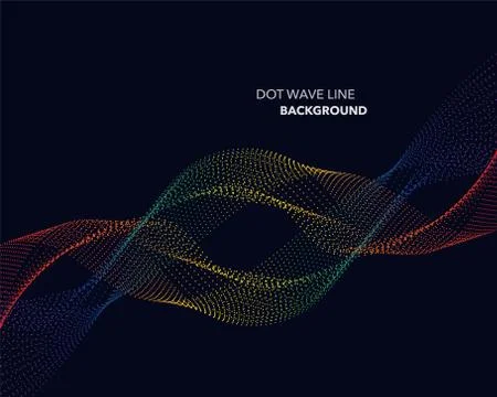Elegant abstract vector spectrum rainbow gradient wave dot line futuristic st Stock Illustration