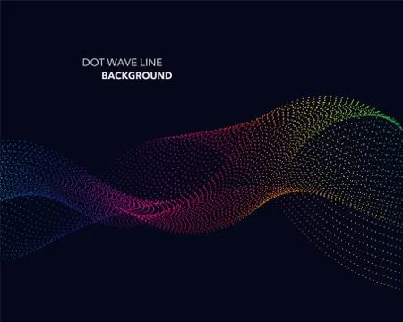 Elegant abstract vector spectrum rainbow gradient wave dot line futuristic st Stock Illustration