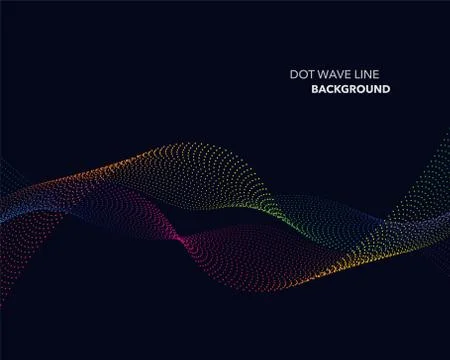 Elegant abstract vector spectrum rainbow gradient wave dot line futuristic st Stock Illustration