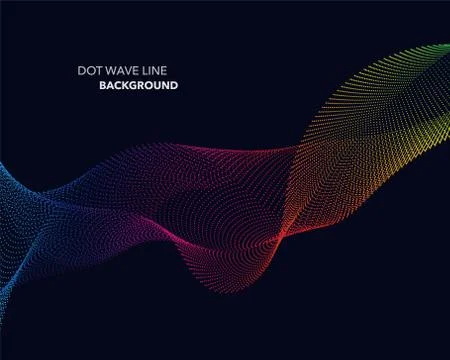 Elegant abstract vector spectrum rainbow gradient wave dot line futuristic st Stock Illustration