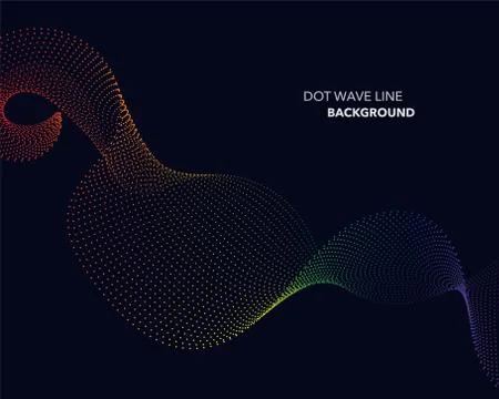 Elegant abstract vector spectrum rainbow gradient wave dot line futuristic st Stock Illustration