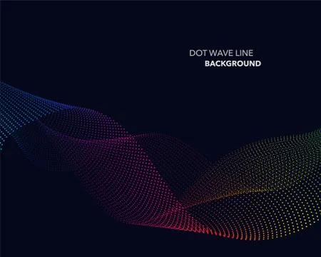 Elegant abstract vector spectrum rainbow gradient wave dot line futuristic st Stock Illustration