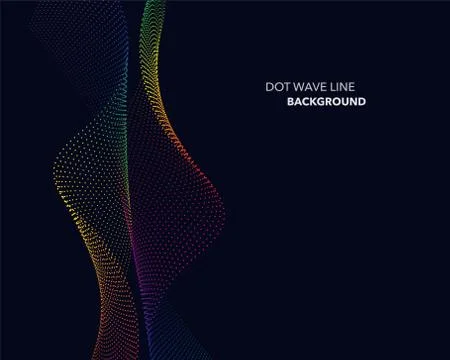 Elegant abstract vector spectrum rainbow gradient wave dot line futuristic st Illustrazione stock
