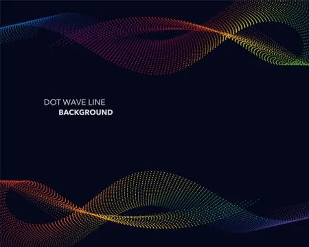 Elegant abstract vector spectrum rainbow gradient wave dot line futuristic st Stock Illustration