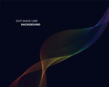 Elegant abstract vector spectrum rainbow gradient wave dot line futuristic st Stock Illustration