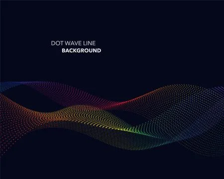 Elegant abstract vector spectrum rainbow gradient wave dot line futuristic st Stock Illustration