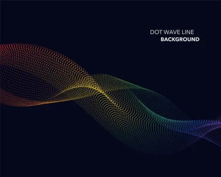 Elegant abstract vector spectrum rainbow gradient wave dot line futuristic st Stock Illustration