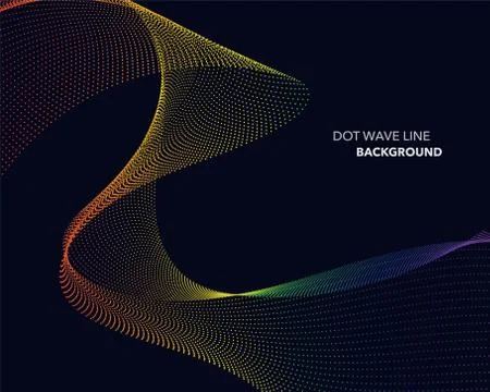 Elegant abstract vector spectrum rainbow gradient wave dot line futuristic st イラスト素材