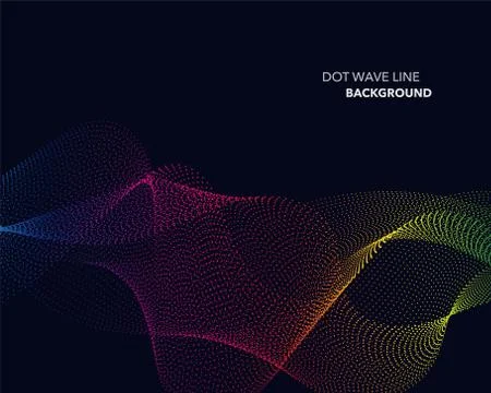 Elegant abstract vector spectrum rainbow gradient wave dot line futuristic st Stock Illustration