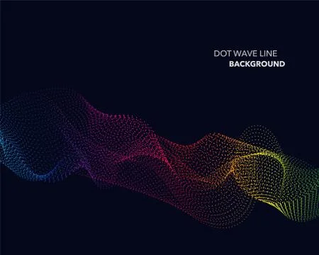 Elegant abstract vector spectrum rainbow gradient wave dot line futuristic st Stock Illustration