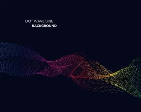Elegant abstract vector spectrum rainbow gradient wave dot line futuristic st Stock Illustration