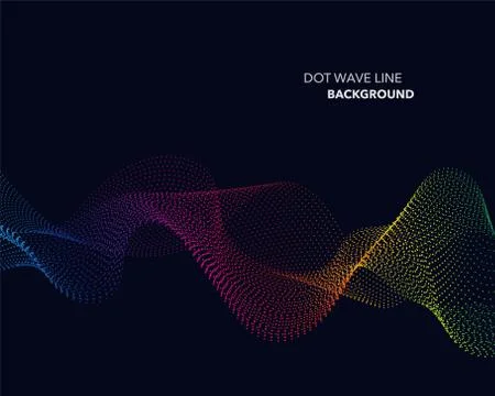 Elegant abstract vector spectrum rainbow gradient wave dot line futuristic st Stock Illustration