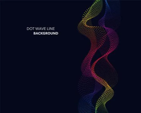 Elegant abstract vector spectrum rainbow gradient wave dot line futuristic st Stock Illustration