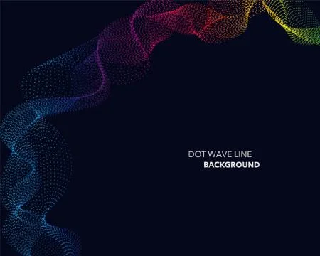 Elegant abstract vector spectrum rainbow gradient wave dot line futuristic st Stock Illustration