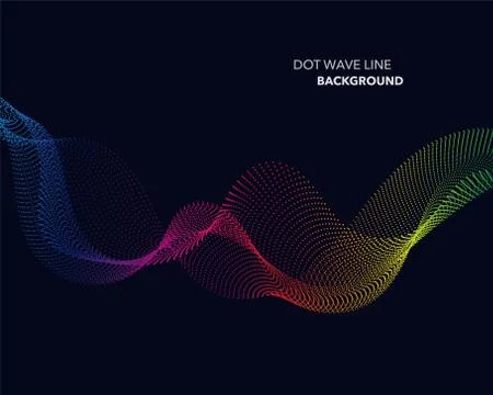 Elegant abstract vector spectrum rainbow gradient wave dot line futuristic st Stock Illustration