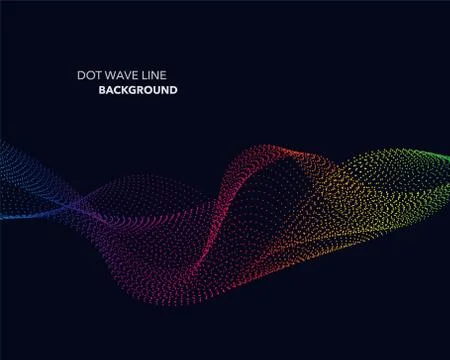 Elegant abstract vector spectrum rainbow gradient wave dot line futuristic st Stock Illustration