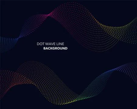 Elegant abstract vector spectrum rainbow gradient wave dot line futuristic st Stock Illustration