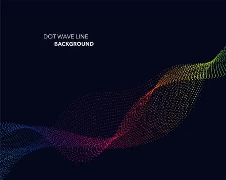 Elegant abstract vector spectrum rainbow gradient wave dot line futuristic st イラスト素材