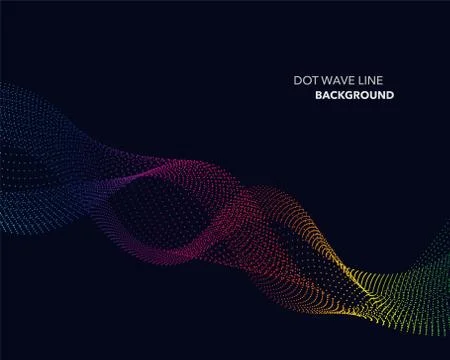 Elegant abstract vector spectrum rainbow gradient wave dot line futuristic st Stock Illustration