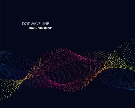 Elegant abstract vector spectrum rainbow gradient wave dot line futuristic st Stock Illustration