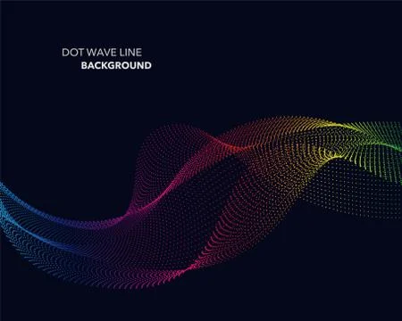 Elegant abstract vector spectrum rainbow gradient wave dot line futuristic st イラスト素材