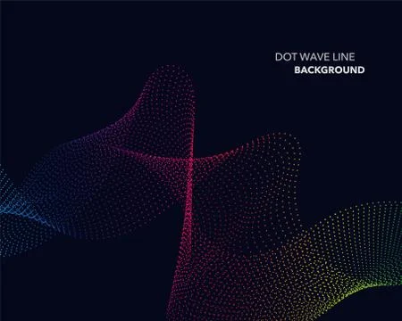 Elegant abstract vector spectrum rainbow gradient wave dot line futuristic st Stock Illustration