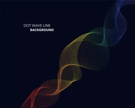 Elegant abstract vector spectrum rainbow gradient wave dot line futuristic st Stock Illustration