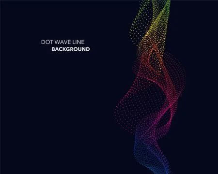 Elegant abstract vector spectrum rainbow gradient wave dot line futuristic st Illustrazione stock