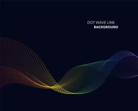Elegant abstract vector spectrum rainbow gradient wave dot line futuristic st Stock Illustration