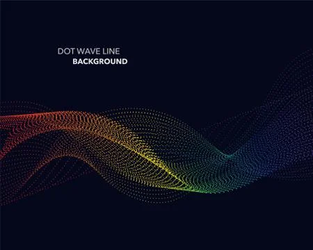 Elegant abstract vector spectrum rainbow gradient wave dot line futuristic st Stock Illustration