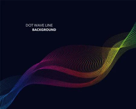 Elegant abstract vector spectrum rainbow gradient wave dot line futuristic st Stock Illustration