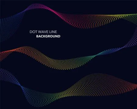 Elegant abstract vector spectrum rainbow gradient wave dot line futuristic st Stock Illustration