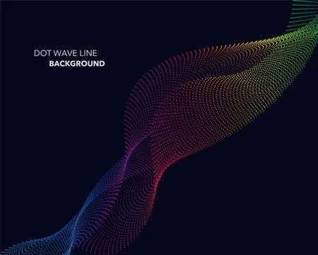 Elegant abstract vector spectrum rainbow gradient wave dot line futuristic st Stock Illustration