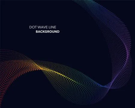 Elegant abstract vector spectrum rainbow gradient wave dot line futuristic st Stock Illustration