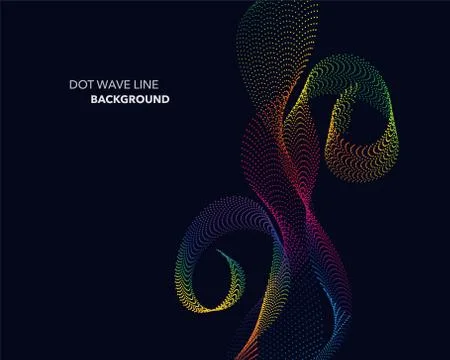 Elegant abstract vector spectrum rainbow gradient wave dot line futuristic st Stock Illustration