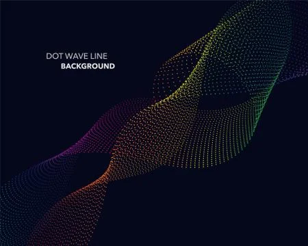 Elegant abstract vector spectrum rainbow gradient wave dot line futuristic st Stock Illustration