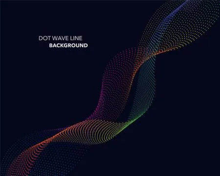 Elegant abstract vector spectrum rainbow gradient wave dot line futuristic st Stock Illustration