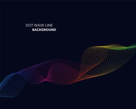 Elegant abstract vector spectrum rainbow gradient wave dot line futuristic st Illustrazione stock