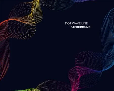 Elegant abstract vector spectrum rainbow gradient wave dot line futuristic st Stock Illustration
