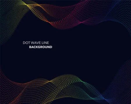 Elegant abstract vector spectrum rainbow gradient wave dot line futuristic st Stock Illustration