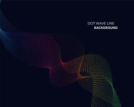 Elegant abstract vector spectrum rainbow gradient wave dot line futuristic st Stock Illustration