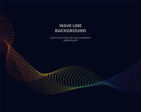 Elegant abstract vector spectrum rainbow gradient wave dot line futuristic st Stock Illustration
