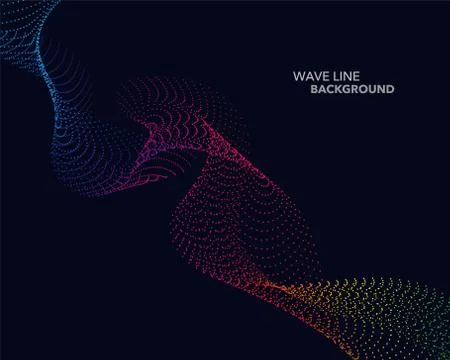 Elegant abstract vector spectrum rainbow gradient wave dot line futuristic st Illustrazione stock