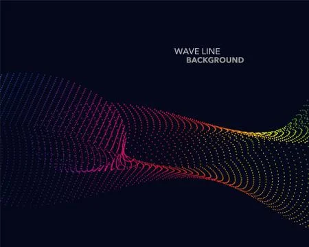 Elegant abstract vector spectrum rainbow gradient wave dot line futuristic st Illustrazione stock