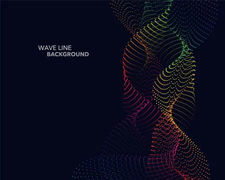Elegant abstract vector spectrum rainbow gradient wave dot line futuristic st Stock Illustration