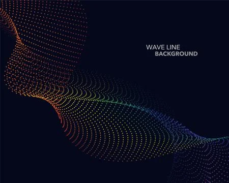 Elegant abstract vector spectrum rainbow gradient wave dot line futuristic st Illustrazione stock