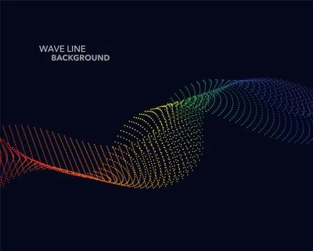 Elegant abstract vector spectrum rainbow gradient wave dot line futuristic st Stock Illustration